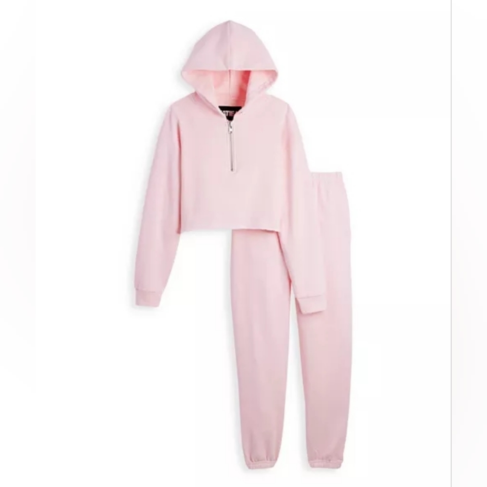 KatieJ NYC Juniors Peyton Outfit In Petal Pink Med New Sweatshirt & pants bundle